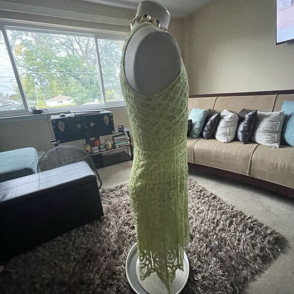 Vintage Kroshetta by Papillion Green Lined Fit & Flare Dress Size Large Witchy - Picture 12 of 14